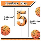 14th Birthday Candles, Basketball Cake Topper for Boys Girls, Number 14 Candle Basketball Themed Birthday Decorations Party Supplies