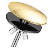 Wvapzwr Stainless Steel Kitchen Sink Hole Cover, 2 Inch Kitchen Faucet Hole Cover Kitchen Sink Tap Hole Plate Stopper Cover Blanking Metal Plug, Gold