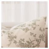 YZJZEDS 100% Cotton French Pastoral Throw Pillow Covers Set of 2, 22x22 Inch Double Sided/Green, Farmhouse Decorative Cushion Covers for Sofa Bed Living Room Home Decor
