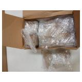 Tessco 800 Pcs Mini Appetizer Plates Set Including 400 Disposable Dessert Plates Assorted Shape 200 Mini Plastic Forks 200 Plastic Spoons for Party(Clear, Gold,Glitter)