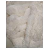 blunique Ultra Soft Cozy Faux Fur Throw Blanket, Fuzzy Plush Thick Bubble Blanket, Luxury Fluffy Blanket for Couch, Sofa, Bedroom, and Living Room, 50x60 Inches, Cream White