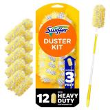 Swiffer Duster Heavy Duty Dusting Kit, Cleaning Supplies, 3 ft Extended Handle, 1 Duster, 12 Refills