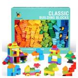 Cutedeer 258 Piece Classic Big Building Blocks Set for Kids Toddlers Compatible with All Major Brands, Large Building Bricks STEM Toys with Gift Box for All Ages Boys Girls