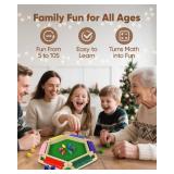 Maiji Planet Original Classic 2-6 Player Shut The Box Game, Math Dice Board Game for Family Night Classroom Travel, Wooden Classic Table for Group Kid Adult Senior Travel Party Bar Easy Quick and Fun