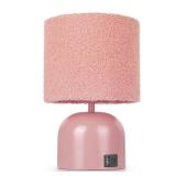 EOEYYOYB Table Lamp for Bedroom, Bedside Lamps for Nightstand, Minimalist Night Stand Light Lamp with Type-C and USB Ports, Modern Desk Table Lamp for Bedroom, Living Room, Dining Room, Office (Pink)
