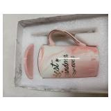 Best Grandma Mug Best Grandma Ever Mug Grandma gifts Birthday Mothers Day Gifts for Grandma from Granddaughter Grandson Grandchildren Grandkids 14 Ounce Exquisite Box Spoon and Mug Mat Pink