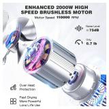 slopehill Professional Hair Dryer with Diffuser, Ionic Hair Dryer,Lightweight Compact Powerful & Fast Salon Blow Dryer with High Speed Brushless Motor, Travel Hairdryer, Women & Men (Ceramic, Stone)