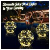 Cootway Floating Pool Lights, 15 Inch Warm White Solar Pool Light That Float, IP68 Waterproof Inflatable Light Up Pool Balls, Float or Hang Solar Floating Lights for Pool, Wedding, Party Decor - 4PCS