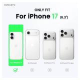 ORNARTO Air Case for iPhone 17 Clear | Military-Grade Drop Protection | Camera Control Button | Compatible with MagSafe | Built-in Air Phone Cover - Light Blue