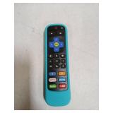 [w/Cover] 1-clicktech 2-in-1 for Roku TV and Box Remote TCL Hisense ONN Sanyo Sharp Hitachi Element Insignia Westinghouse LG JVC Magnavox Roku TV w/ 12 Opt. Channels (Remote + Turquoise Case)