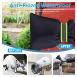 2Pack Outdoor Faucet Covers for Winter - Pro 6.7" W x 8.3" H Outdoor Water Faucet Cover Socks for Winter Freeze Protection Pipe Insulation Reusable Waterproof Insulated Spigot backflow Cover,Black