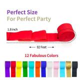 Rainbow Party Decorations, 12 Rolls Crepe Paper Streamers, 984ft 12 Rainbow Streamers for Birthday Baby Shower Engagement Wedding Office Back to School Supplies Party Decorations DIY Art Crafts