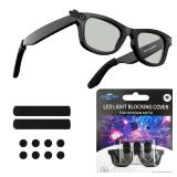 sarlar LED Light Blocking Stickers Compatible with Ray-Ban Meta Wayfarer/Oakley/Skyler/Headliner Smart Glasses, Accessories Includes 2 Types Camera Privacy Cover, Eyeglass Temple Ear Cushion
