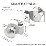 2PCS Glass Door Pull Handles Clamp Clips for Glass Door 5-8mm Showcase Furniture Glass Cabinets Drawer Pull Bathroom Shower Glass Door Knob Handle (Stainless Steel)