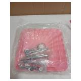 3PCS Cupcake Stand Set Plastic Cupcake Stand 3 Tiered Dessert Stand Square Pink Plastic Cupcake Display Stand Party Serving Trays for Holiday Dessert Table Decorations Birthday Wedding