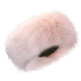 RANOME Faux Fur Headband for Women Elastic Fuzzy Thick Earmuffs Winter Headwrap Ear Muffs Furry Ear Warmers Cold Weather (Pink)