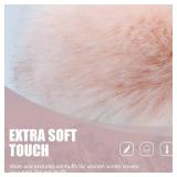 RANOME Faux Fur Headband for Women Elastic Fuzzy Thick Earmuffs Winter Headwrap Ear Muffs Furry Ear Warmers Cold Weather (Pink)