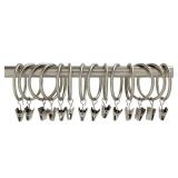 Ivilon Curtain Rings - Set of 14 Decorative Drapery Rings Curtain Clip Rings with Strong Clips 2" Diameter - Color Satin Nickel
