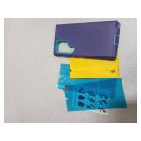 ONOLA Compatible with Samsung Galaxy S24 Ultra Case with HD Screen Protector, Heavy Duty Shockproof & Dropproof 3-Layer Cover Phone Case,PurpleSkyBlue