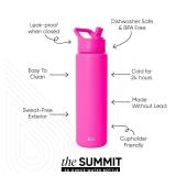Simple Modern Water Bottle with Straw Lid | Vacuum Insulated Stainless Steel Metal Thermos | Reusable Leak Proof BPA-Free Flask for Sports Gym | Summit Collection | 30oz, Raspberry Vibes