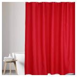 Twofishes Water Repellent Fabric Red Shower Curtain, 72" x 72" Red Shower Curtain Liner, Polyester Shower Curtain Liner for Waterproof
