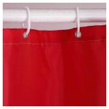 Twofishes Water Repellent Fabric Red Shower Curtain, 72" x 72" Red Shower Curtain Liner, Polyester Shower Curtain Liner for Waterproof