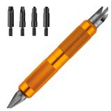 Ludex Case Prep Multi-Tool for Case Trimmer, Crafting Case Pocket Cleaner, Reamer and Chamfer Deburring Tools -Reloading Tool for .17 to .45 Caliber (orange color)