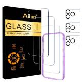 Ailun 3 Pack Screen Protector for iPhone 17 Pro Max [6.9 inch] + 3 Pack Camera Lens Protector with Installation Frame,Dynamic Island Compatible,Case Friendly[Not for iPhone 17/17 Pro/iPhone Air]