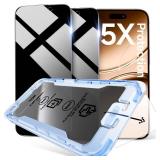 SMARTDEVIL Privacy Screen Protector for iPhone 16 Pro, 9H+ Hardness 28° Anti Spy Private Shatterproof Tempered Glass, Auto Dust-Elimination, Bubble Free, Easy Installation-