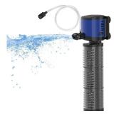 TARARIUM Aquarium Filter Powerful 260GPH for 35-75 Gallon Fish Tank Small Pond Fountain, Wave-Maker Submersible Water Pump Turtle Tank Filter for Saltwater & Freshwater System JQP 1000F