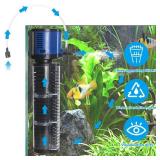 TARARIUM Aquarium Filter Powerful 260GPH for 35-75 Gallon Fish Tank Small Pond Fountain, Wave-Maker Submersible Water Pump Turtle Tank Filter for Saltwater & Freshwater System JQP 1000F