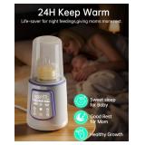 Fast Baby Bottle Warmer for Breastmilk, Smart 12 in 1 Breast Milk Warmer for Baby Essentials with Timer Temperature Control, Sterili-zing, Water Bath Technology, Baby Warmer for All Bottles Food Jars