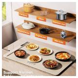 Warming Mat for Food, Voriah Electric Warming Tray with 3 Temp Settings & Auto Shut-Off, Food Warmer with Thick Silicone Surface to Keep Food Warm at Buffet, Parties, and Family Use Apricot