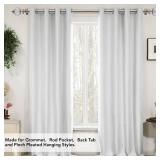 Deconovo Heavy Duty Curtain Rod 48x84 Inch Long, 3/4 Inch Metal Rod in Nickel, Adjustable Window Rods with Decorative Finials, Wall Mount Hardware Included, Fits Bedroom Living Room Kitchen Curtains