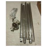 Deconovo Heavy Duty Curtain Rod 48x84 Inch Long, 3/4 Inch Metal Rod in Nickel, Adjustable Window Rods with Decorative Finials, Wall Mount Hardware Included, Fits Bedroom Living Room Kitchen Curtains