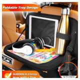 SURDOCA Backseat Car Organizer with Foldable Tray for Kids & Adults NEW MODEL Seat Storage with Touchable Tablet Pocket, Roadtrip Essentials Fits Most Vehicles