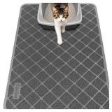 Conlun Cat Litter Mat Litter Trapping Mat, 35" x 23" Premium Durable PVC Grid Mesh with Scatter Control, Non-slip, Less Waste Cat Litter Box Mat, Soft on Kittys Paws, Urine Waterproof