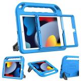 BMOUO Kids Case for iPad 9th/8th/7th Generation (iPad 10.2 Inch, 2021/2020/2019) with Built-in Screen Protector, Durable Shockproof Handle Stand iPad 9th 8th 7th Generation Case for Kids, Blue
