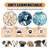 Rezutan 1 Pack 3 Blankets for Dogs, Dog Blanket for Small Pet Cat, Premium Soft Fluffy Suitable for Dog Kennels & Beds, Gifts Puppy Blanket Essentials, 23x16 inch, Blue/Beige/Navy Blue