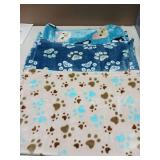 Rezutan 1 Pack 3 Blankets for Dogs, Dog Blanket for Small Pet Cat, Premium Soft Fluffy Suitable for Dog Kennels & Beds, Gifts Puppy Blanket Essentials, 23x16 inch, Blue/Beige/Navy Blue
