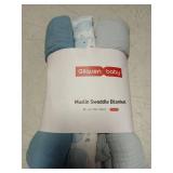 GLLQUEN BABY Muslin Swaddle Blankets,3-Pack Receiving Blanket for Newborn Boys and Girls,Baby Swaddle Blanket Unisex, Elephant,Baby Essentials, Registry & Gift, 40 x 38 inches