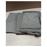 STSTECH Clothes Storage Box Bins Stackable Foldable Organizer with Metal Frame for Clothing Bedding Shelves,Closet Container with Clear Window Zipper and Label Holder Gray,Small-40L x3 Pack