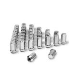 Dynofit M14x1.5 Wheel Lug Nuts for Silverado Sierra 2500 3500, 32pcs 14mm-1.5 Closed End Chrome Nuts Compatible with Ford F250 F350 Aftermarket Wheel, 1.8" Height Slim Tuner Nuts