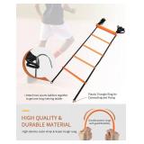 YISSVIC Agility Ladder 20 Feet 12 Adjustable Rungs Speed Training Equipment Set, Agility Ladder, Football Cones, Running Parachute, Jump Rope, Resistance Bands