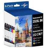 PROSWIFT 232XL Ink Cartridges Combo Pack Remanufactured Replacement for Epson 232 Ink Cartridge 232XL 232 XL Works with XP-4200, XP-4205, WF-2930, WF-2950 Printer (3 Black, Cyan, Yellow, Magenta