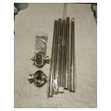 Deconovo Heavy Duty Curtain Rod 48x84 Inch Long, 3/4 Inch Metal Rod in Nickel, Adjustable Window Rods with Decorative Finials, Wall Mount Hardware Included, Fits Bedroom Living Room Kitchen Curtains