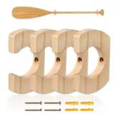 VITEAM Wooden Paddle Hold Hanger Paddle Racks Wall Storage Wall Decor Paddle hanger for Kayak, SUP, Canoe, Dragon Boat Paddles
