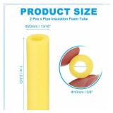 PATIKIL 2 Pcs Pipe Insulation Foam Tube, Heat Preservation Foam Pipe Tubing Covers 3/8" (10mm) ID x 3.3FT x 13/16" OD for Handle Heat Water Pipe Freeze Protection, Yellow