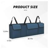 Tioollev Car Trunk Organizer, Backseat Hanging Large Storage with Adjustable Straps,Waterproof PVC Collapsible Cargo Bag, Car Interior Accessories for Auto SUV MPV (Blue)