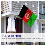 Anley Fly Breeze 3x5 Feet Afghanistan Flag - Vivid Color and Fade Proof - Canvas Header and Double Stitched - Afghan Flags Polyester with Brass Grommets 3 X 5 FT